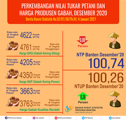 Nilai Tukar Petani (NTP) Desember 2020 Sebesar 100,74 Turun 0,08 Persen Dari Bulan Sebelumnya