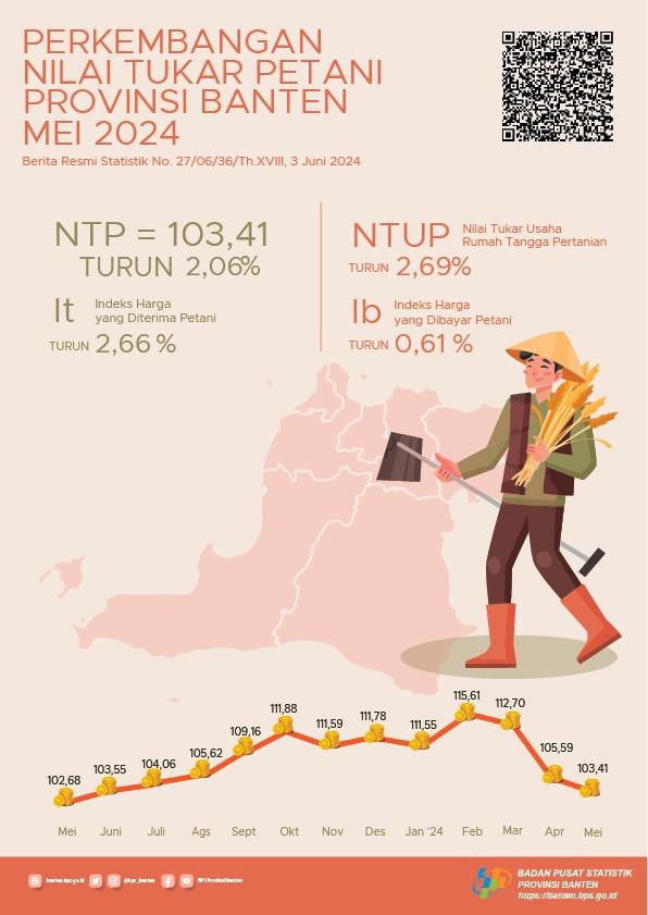 Development of Farmer’s Term of Trade and Grain Prices in Banten Province in May 2024